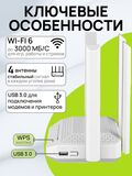 Wi-Fi роутер Keenetic Hopper KN-3811 маршрутизатор с USB 3.0 / Гигабитный интернет-центр с двухдиапазонным Mesh Wi-Fi 6 AX3000, усилителем сигнала и анализатором спектра, Smart-коммутатором