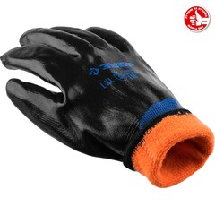 ЗУБР АРКТИКА, L-XL, двухслойные перчатки из акрила и нейлона, нитриловый облив, утеплённые, Профессионал (11469-XL)