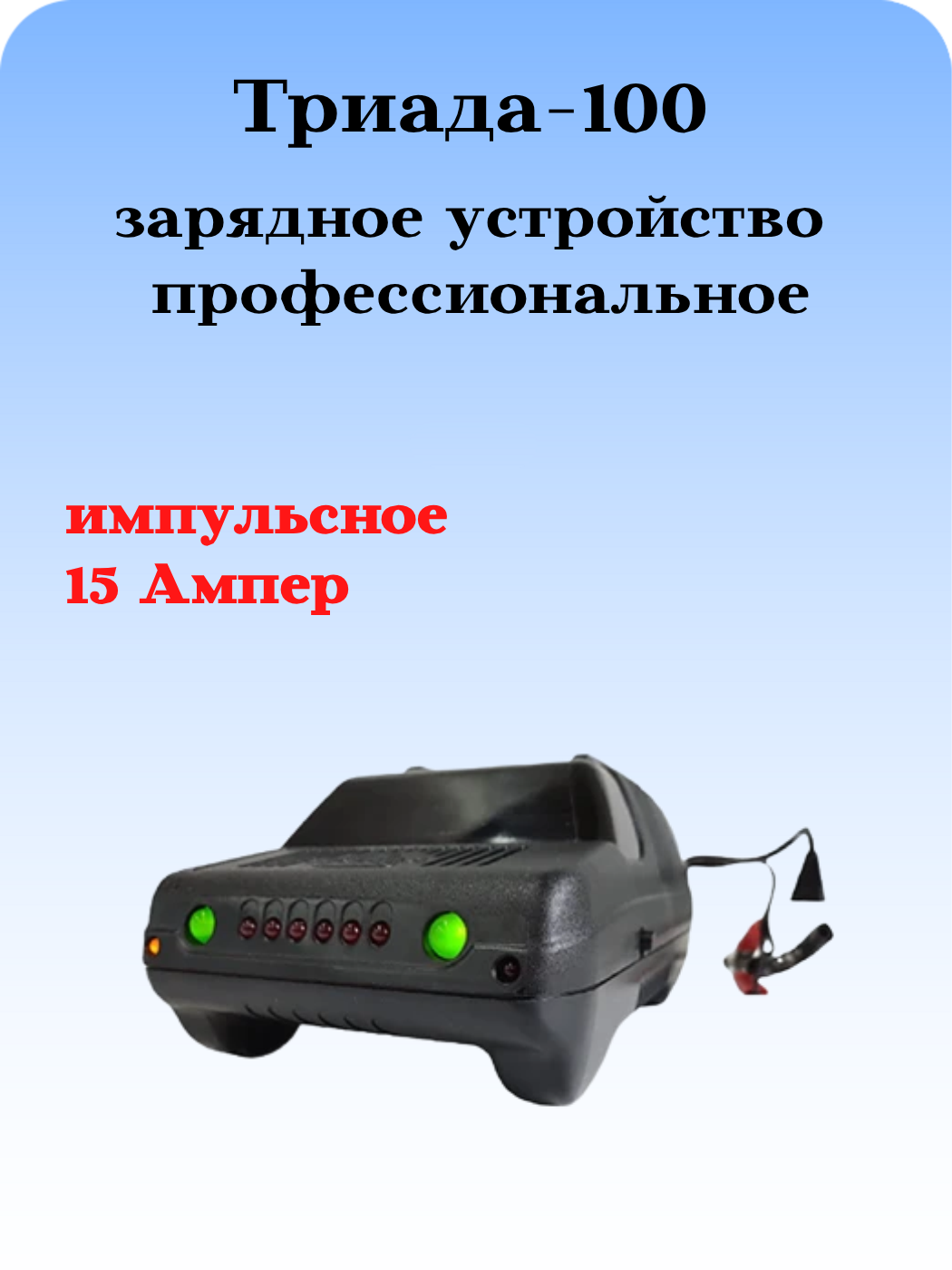 ЗАРЯДНОЕ УСТРОЙСТВО ТРИАДА -100 ИМПУЛЬСНОЕ 15 АМПЕР ПРОФЕССИОНАЛЬНОЕ