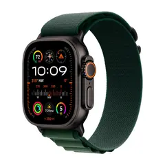 Умные часы Apple Watch Ultra 2 (2024) GPS + Cellular, 49mm, Black Titanium Case with Dark Green Alpine Loop L, (Темно-зеленый)