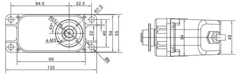 Сервопривод HappyModel SUPER200 plus (200кг/см, 0.46 сек/60°, 12-24В, 748г)