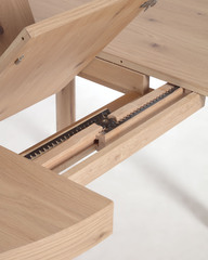 Extendable Раздвижной круглый стол с дубовым шпоном и ножками из массива дерева Ø120(170)x12