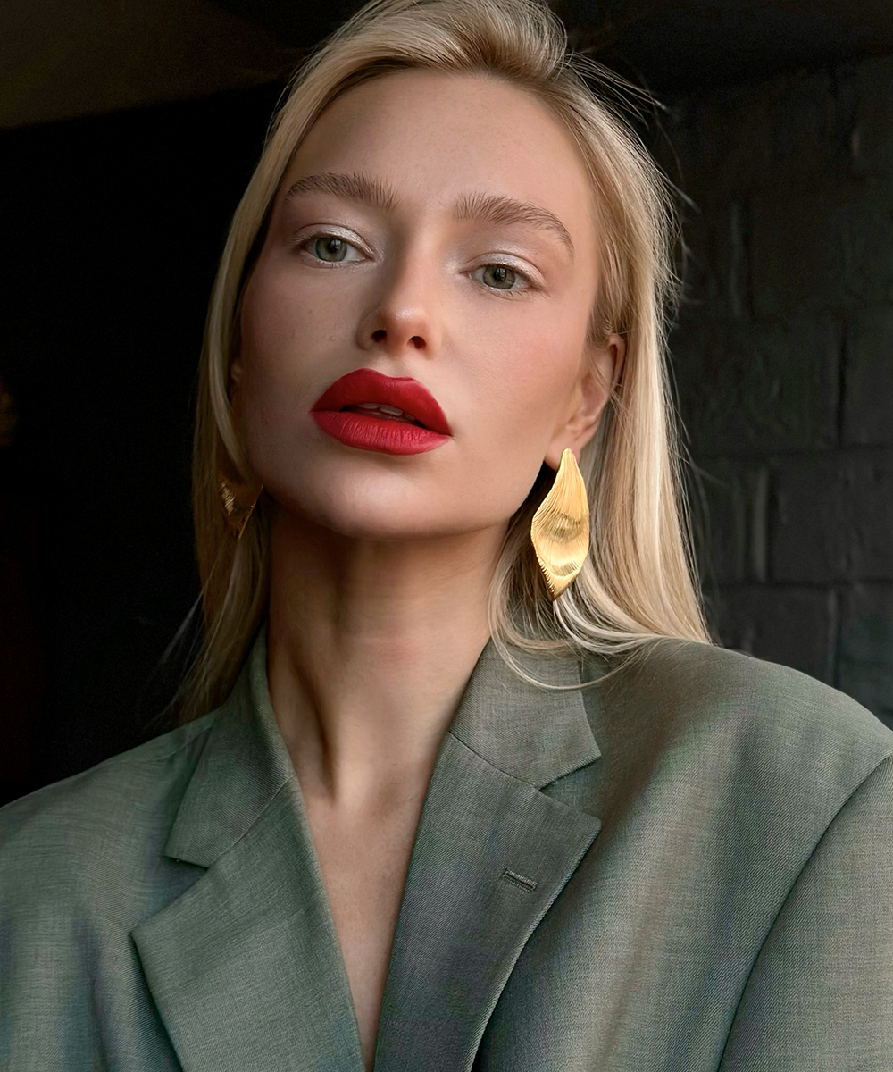 Серьги Лист тюльпана gold