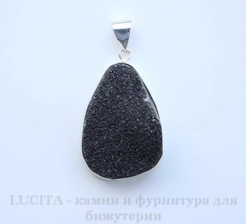 Подвеска Кварц в рамке (цвет - античное серебро) 40,2х25,5х17 мм №28 ()