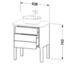 Duravit Luv LU946501717 Консоль из кварцевого камня с 1-м вырезом, 20x688x475, цвет белый структурный