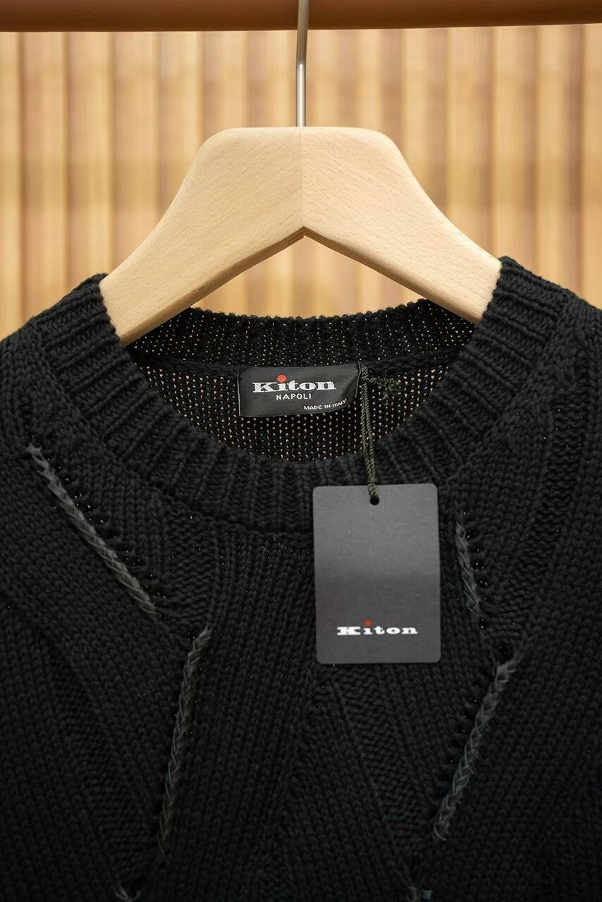 Вязаный свитер из льна и хлопка Kiton BPLUX5527 Вязаный свитер из льна и хлопка Kiton BPLUX5527