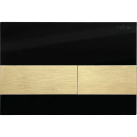 Cezares LUX-GN-1-BORO Кнопка смыва, Черное стекло, клавиши брашированное золото (пластик)