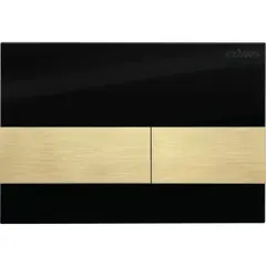 Cezares LUX-GN-1-BORO Кнопка смыва, Черное стекло, клавиши брашированное золото (пластик) фото