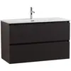 BelBagno UNO-1200-2C-SO-GSO База под раковину подвесная с фрезерованными ручками по всей длине фасада с двумя выкатн. ящ., Темно-Серый Мат., 1200x455x608