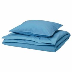 Комплект постельного белья IKEA ANGSLILJA (ЭНГСЛИЛЯ), Односпальный, Синий, 150x200, 50x80 см
