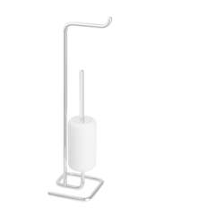 Gessi Goccia 38067#079 Стойка с держателем для туалетной бумаги и ершиком, напольная, цвет: белый фото