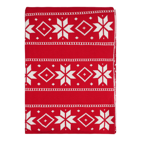 Фото: Плед из хлопка с новогодним рисунком frostwork из коллекции new year essential, 130x180 см - основной вид