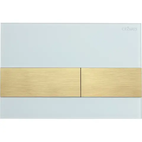 Cezares LUX-GB-1-BORO Кнопка смыва, Белое стекло, брашированное золото