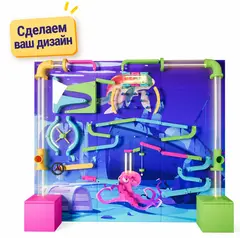 Интерактивная стена с пневмолабиринтом и конвейером 2700х2300