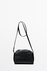 Massimo Dutti Сумка через плечо из кожи наппа, черный