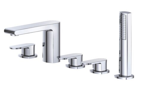 BelBagno TER-VI5-CRM Смеситель на борт ванны с ручным душем, цвет: хром