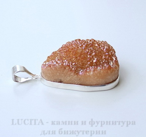 Подвеска Кварц в рамке (цвет - античное серебро) 37,7х23,9х14,3 мм №26 ()