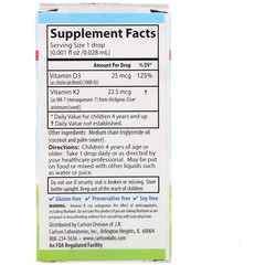 Carlson Labs, Kids, Super Daily D3+K2, 25 мкг (1000 МЕ) и 22,5 мкг, 10,16 мл (0,34 жидкой унции)