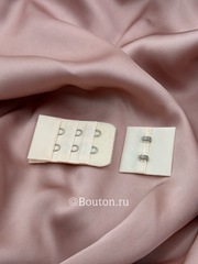 Застежка для бюстгальтера светло-бежевая 2 ряда 6 петель 2 крючка 3х5 см