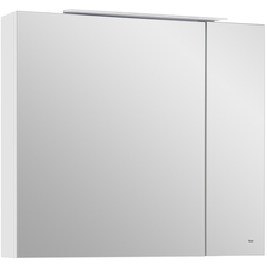 Roca Oleta 857647501 Зеркальный шкаф левый 600 мм, 600х137х700 мм, c LED-светильником, включение от общего выключателя, белый матовый фото