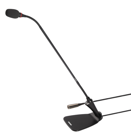 SHURE CVG18DRS-B/C Конденсаторный микрофон на гусиной шее: 45,7 см, настольная база, кнопка Mute, красное LED-кольцо сверху