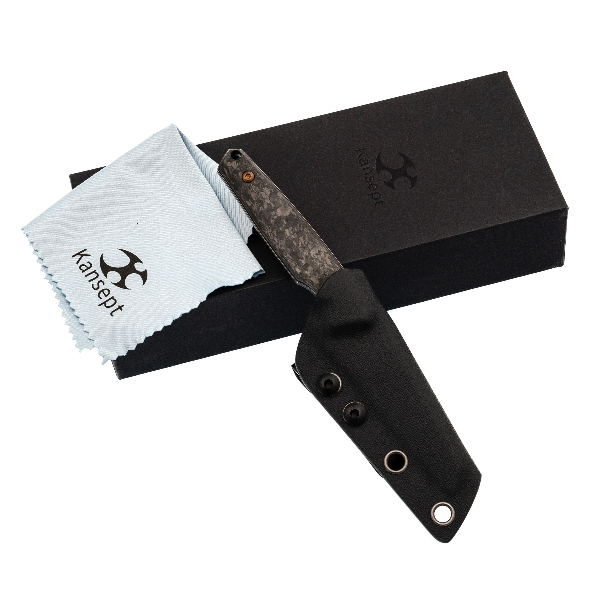 Туристический нож Kansept Parr blackwash сталь S35VN, рукоять Shred Carbon Fiber