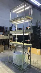 ЛАбораторная стеллажная многоярусная гидропонная установка SLIM 3 ЯРУСА 1800x850x350мм