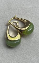 Серьги капли с цветной вставкой в стиле BOTTEGA