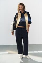 ZARA ХЛОПКОВЫЕ БРЮКИ С КАРМАНАМИ, МОРСКОЙ СИНИЙ