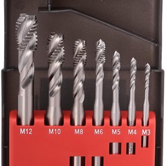 Набор метчиков машинных M3 -M12 HSSE DIN371/376 (Винт., C/2,5P, R35) 7пр Bucovice(CzTool) 105004