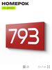 Номер на дверь 793, табличка на дверь для офиса, квартиры, кабинета, аудитории, склада, красная 120х70 мм, Айдентика Технолоджи