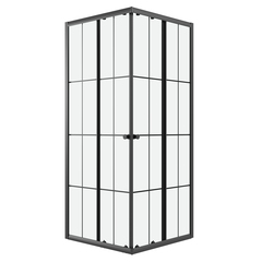 Душевое ограждение Niagara Eco NG-1010-14QKL (100х100х190) квадрат,раздвижное,черный,стекло клетка,1 место