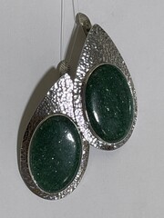 Авантюрин (серьги из серебра)