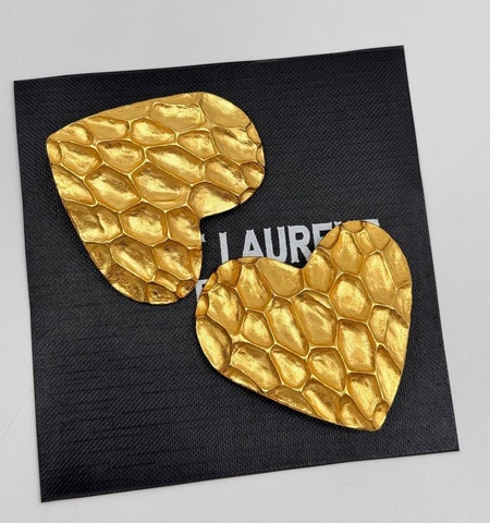 Серьги клипсы YSL сердце