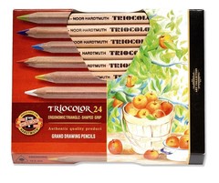 Карандаши цветные неокрашенный корпус джамбо ТРИОКОЛОР 3154, 24цв, картон.упак.