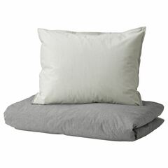 Комплект постельного белья IKEA BLAVINDA (БЛОВИНДА), Односпальный, Серый, 150x200, 50x80 см
