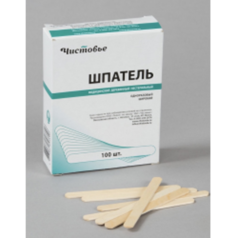 Шпатели деревянные Стандарт в коробочке Чистовье (1.5 см)