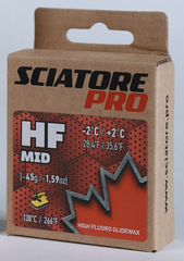 Парафин лыжный Sciatore Pro HF MID 45гр. красный 2°..-2°