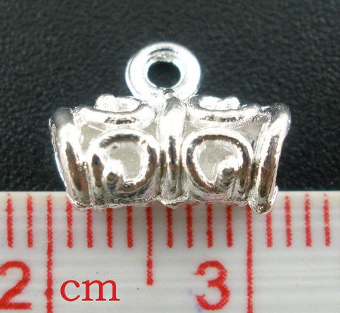 Бейл ажурный 11х5 мм (цвет - серебро) (B03077B)