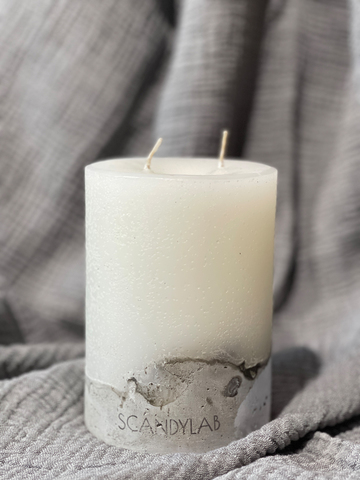 Интерьерная свеча 10х15см SCANDYLAB Beton Candle (белая) SICB-10-15-W