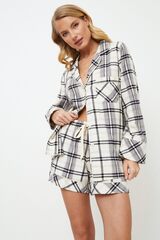 Пижама женская с шортами ARUELLE HENRIETTA_Серый + молочный