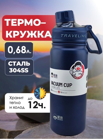Картинка термофляга Dkadi KD7106-0.68 blue - 1