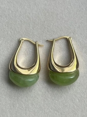 Серьги капли с цветной вставкой в стиле BOTTEGA