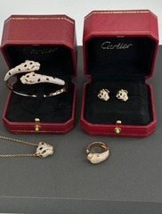 Колье цепочка с подвеской голова ПАНТЕРЫ коллекция PANTHERE в обсыпке rose/white VGOLD