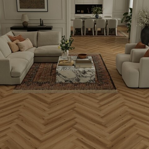 Инженерный ламинат Signature - Обсидиан Паркет Дуб Песочный Desert Sand (LF702-24)