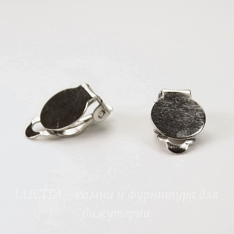 Основы для клипс с площадкой 10 мм, 17х10 мм (цвет - никель), пара