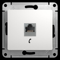 РОЗЕТКА телефонная RJ11, механизм, БЕЛЫЙ  GSL000181T