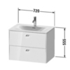 Duravit Brioso BR431102222 Тумба подвесная под раковину 234473, 2 ящика, 555x720x479мм, цвет White High Gloss
