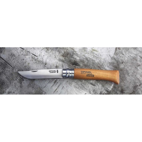 Нож Opinel №8, углеродистая сталь, рукоять из дерева бука, блистер