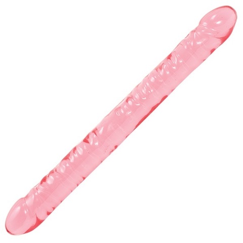 Фаллоимитатор двухголовый 18 розовый Crystal Jellies 12 Jr. Double Dong